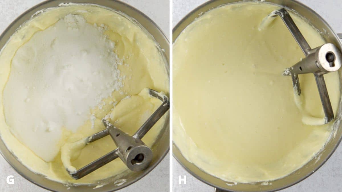 Sugar, and cornstarch added and then mixed together