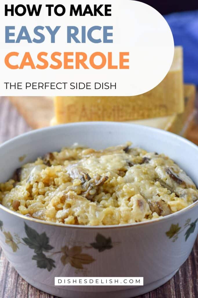 mushroom rice casserole Pin 3