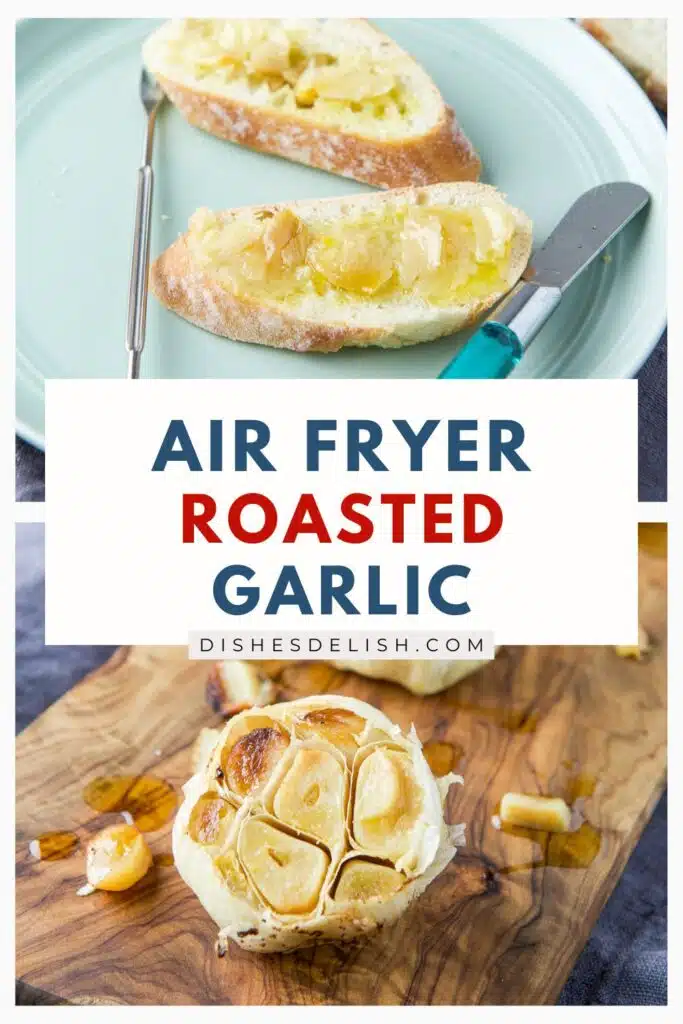 air fryer roasted garlic Pin 1