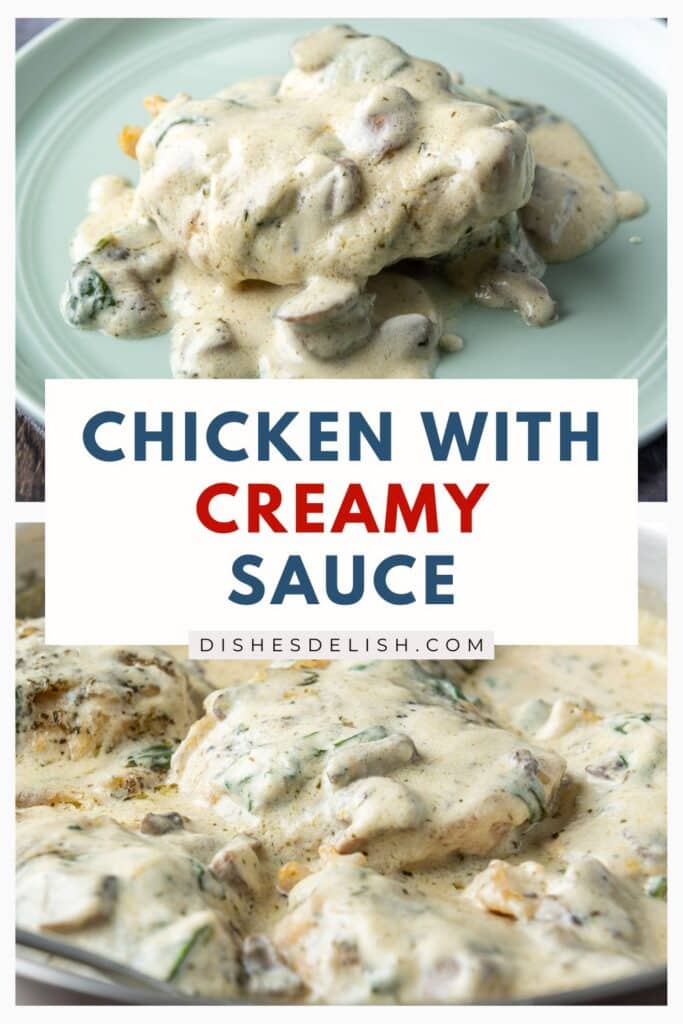 chicken with creamy mushroom sauce Pin