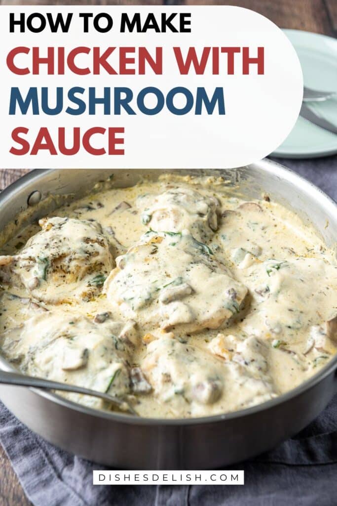 chicken with creamy mushroom sauce Pin 2
