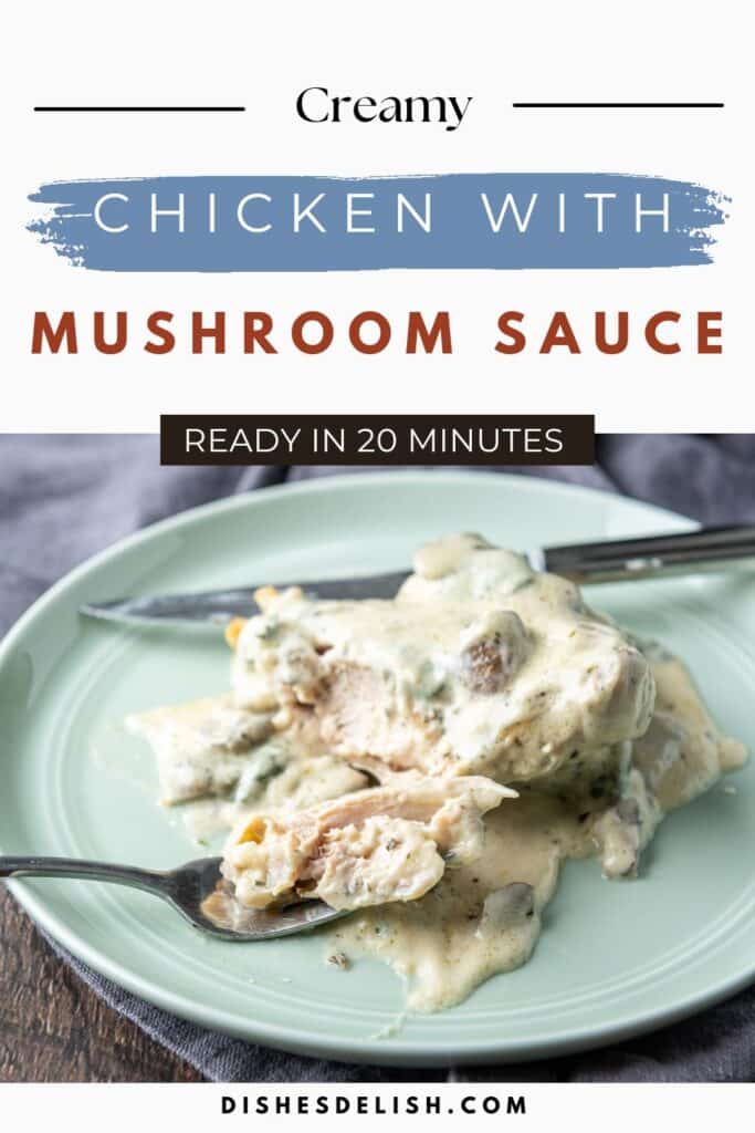 chicken with creamy mushroom sauce Pin 3