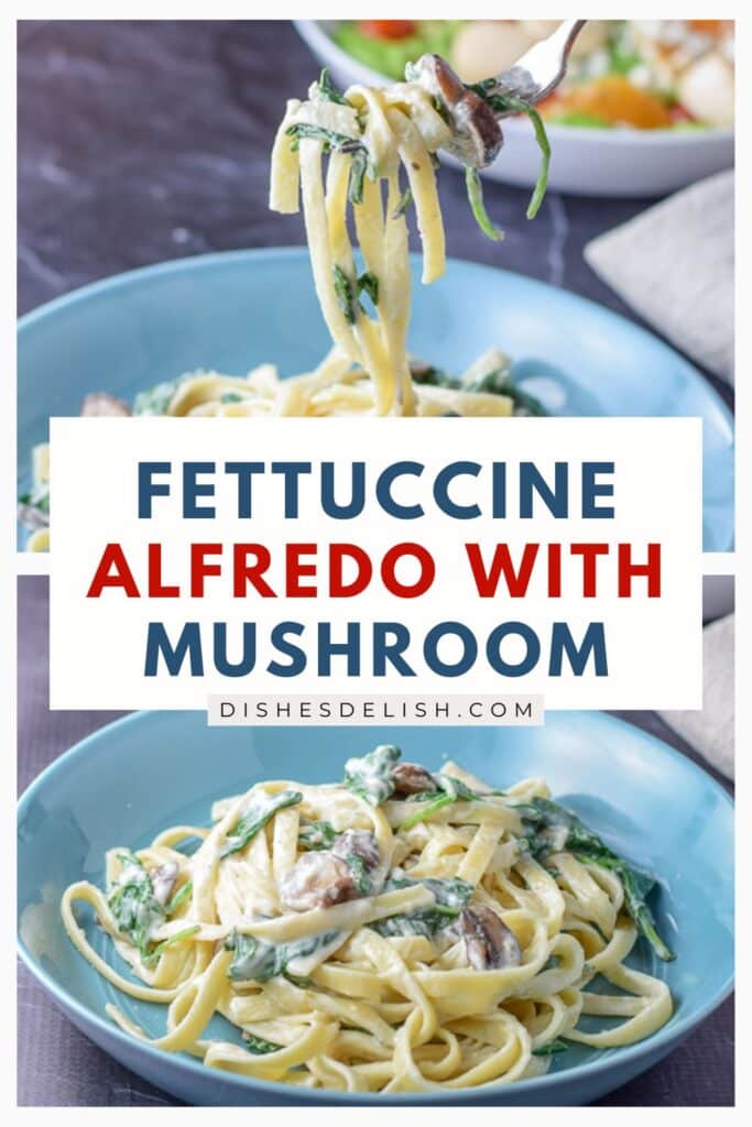 fettuccine alfredo with mushroom Pin