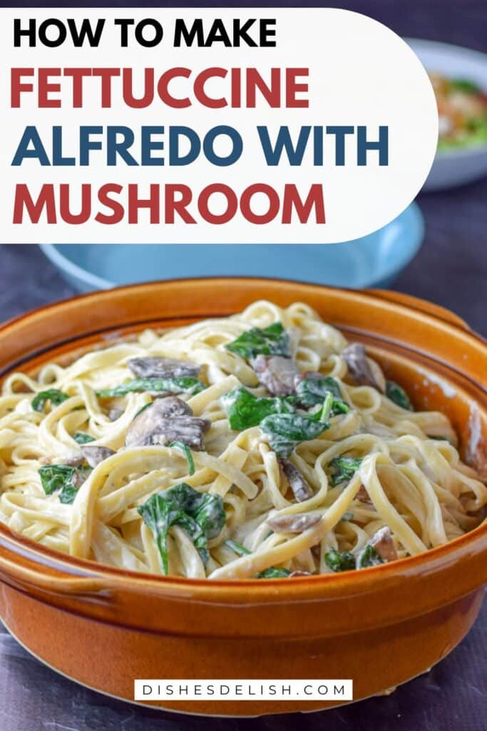 fettuccine alfredo with mushroom Pin 2