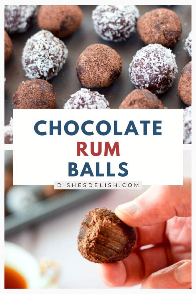 chocolate rum balls Pin
