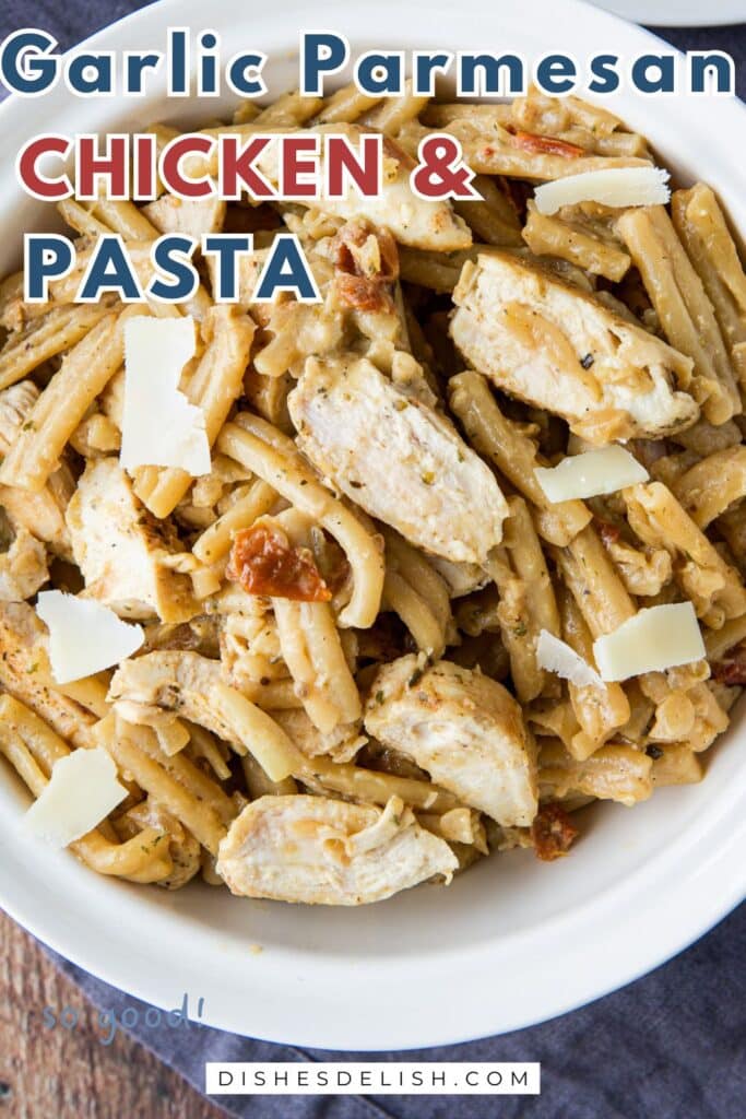 garlic parmesan chicken and pasta Pin 3
