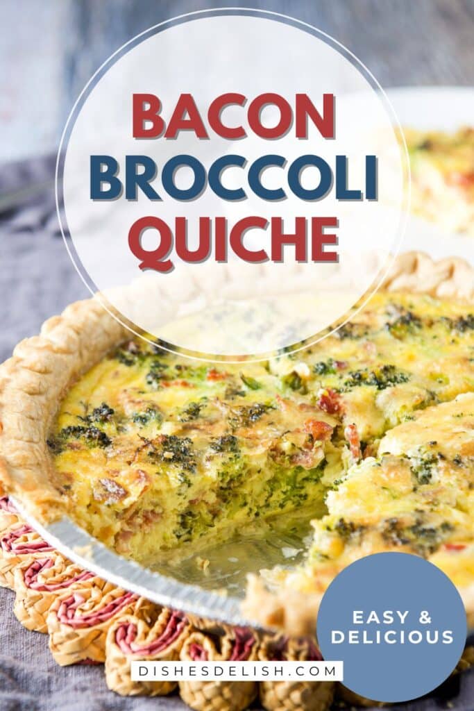 bacon broccoli quiche Pin 3