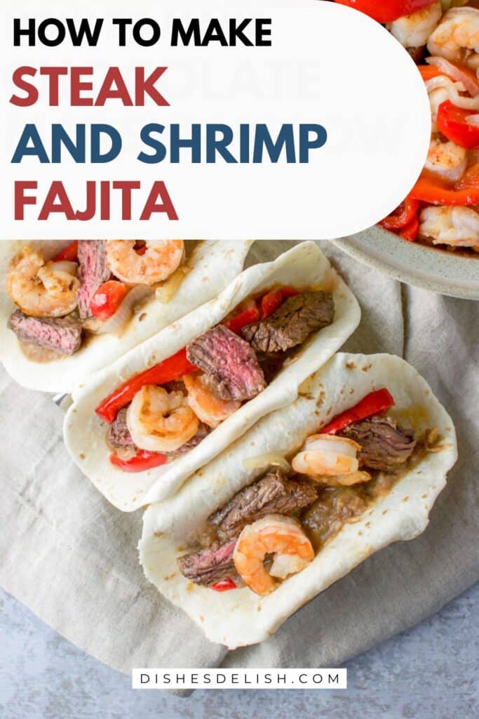 steak and shrimp fajita Pin 2