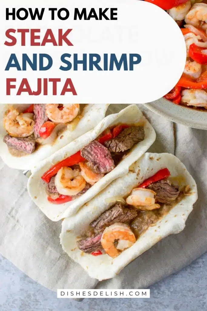 steak and shrimp fajita Pin 2