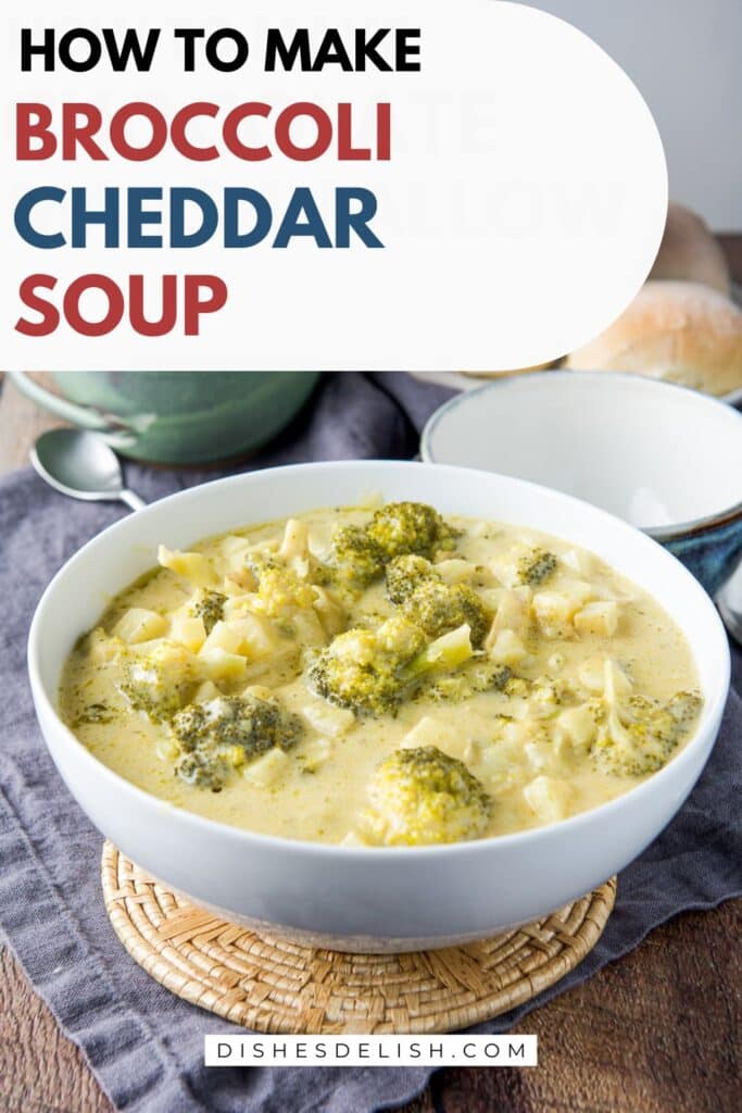 creamy broccoli and cheddar soup pin