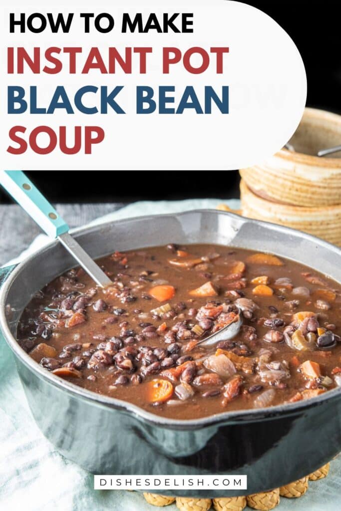 instant pot black bean soup pin